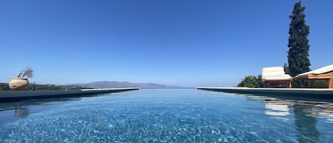 An infinity pool, a heated pool