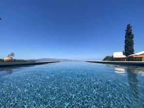 An infinity pool, a heated pool