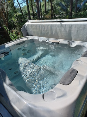 Outdoor spa tub