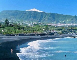 Chaises longues, serviettes de plage