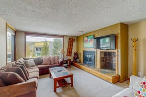 TV, fireplace, DVD player