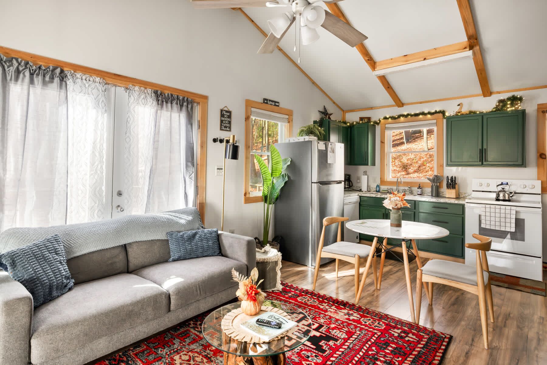 TV, caminetto, studio