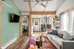 TV, fireplace, offices - Cozy Cabin w Lake, Hot Tub, Huge Deck & Fire Pit (Mathias)