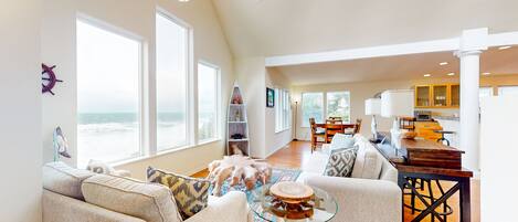 TV, fireplace, foosball, stereo