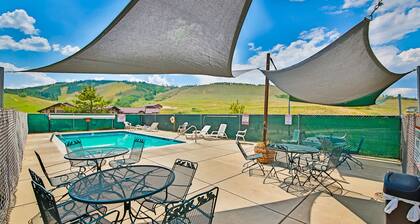 Condo with Fireplace & Outdoor Heated Pool