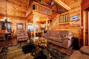 Fernseher, Kamin, DVD-Player, Tischfußball