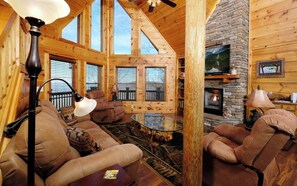 TV, fireplace, DVD player, foosball - Lazy Bear Retreat - Mountain Views for Miles! (Sevierville)