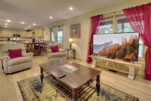 Cabin | Living room | 65-inch Smart TV with digital channels, TV, Netflix - Country Roads By HoneyBear Cabins (Pigeon Forge)