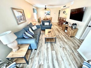 TV, DVD player, books