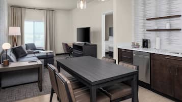 Premium bedding, down comforters, desk, laptop workspace