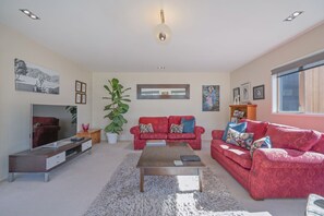TV, DVD player, books