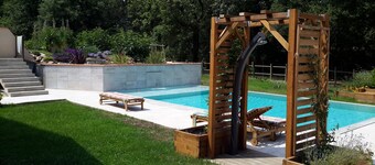 Large Pool under oaks