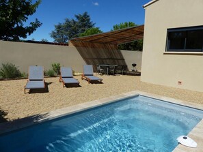 Piscine extérieure, piscine chauffée