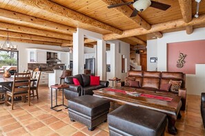 TV, fireplace, foosball, offices