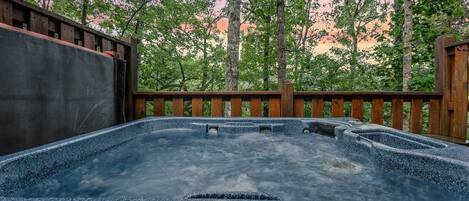 Cabin, 2 Bedrooms | Outdoor spa tub