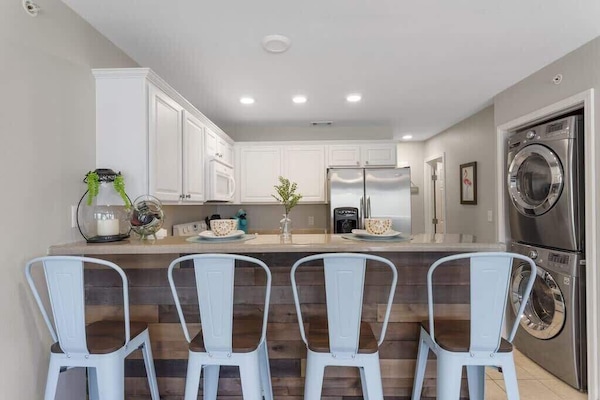 updated wood bar finish to give it that River Vibe!