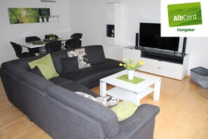 TV, DVD player, books, stereo