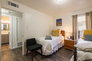 2 bedrooms, iron/ironing board, travel crib, free WiFi