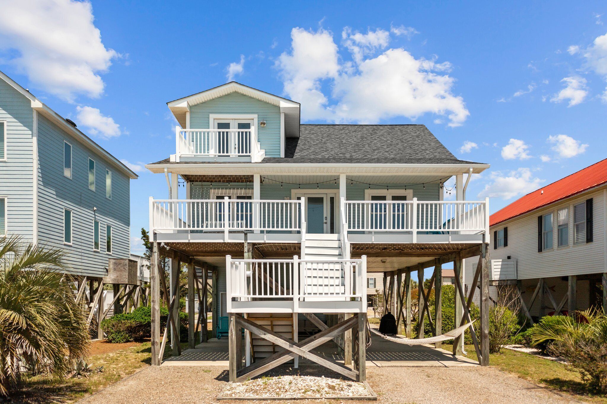 4 BR beach home on 3rd row w/ breathtaking views from every bedroom balcony awaits!  Shore 'Nuff