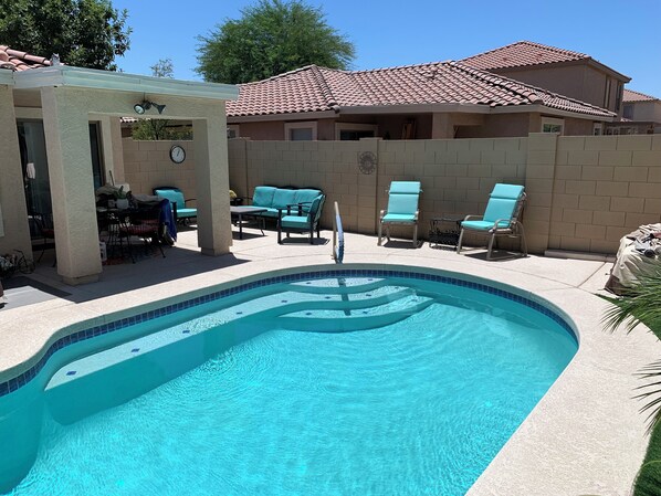 Outdoor pool, a heated pool
