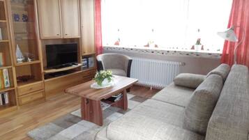 テレビ、DVD プレーヤー、書庫