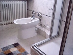 Dusche, Haartrockner, Bidet, Handtücher