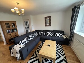 House, Multiple Beds | Living area | 30-inch TV with digital channels, fireplace - 3 Bedroom Bungalow Moelfre- Private Garden,parking (Moelfre)