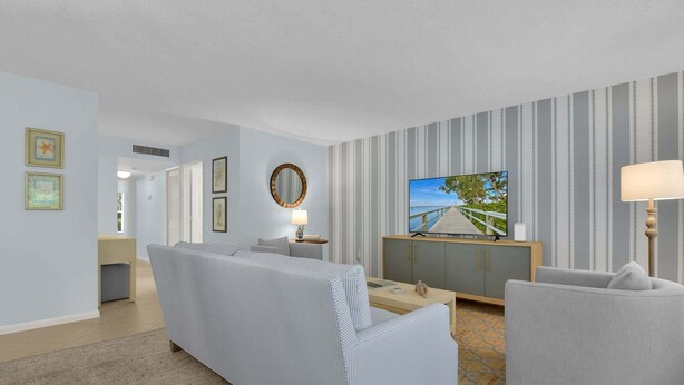 Living area - BEACH BREEZE - Olde Naples Condo Steps to the Beach! (Naples)