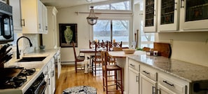 Fridge, microwave, oven, stovetop - Spacious and Serene Lake Front Home Away From Home (North Rose)