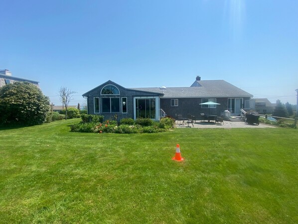 Exterior - Little Compton: Sweeping ocean view, 5min walk 2 beach, big yard w/ patio, 4 BRs (Little Compton)