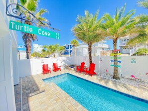 Outdoor pool - •1/2 Block to Beach •6BR Home •Sleeps Large Groups •Pool •Elevator •Ocean Views (New Smyrna Beach)