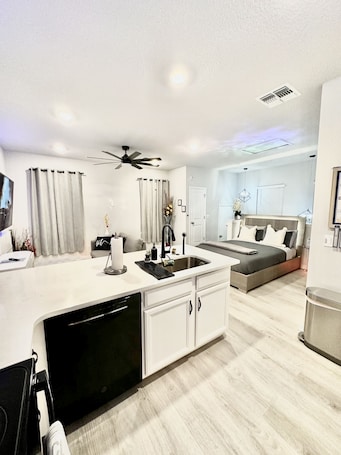 1 bedroom, iron/ironing board, free WiFi, bed sheets. Private Studio in the heart of downtown Orlando. Modern Zen Vibe