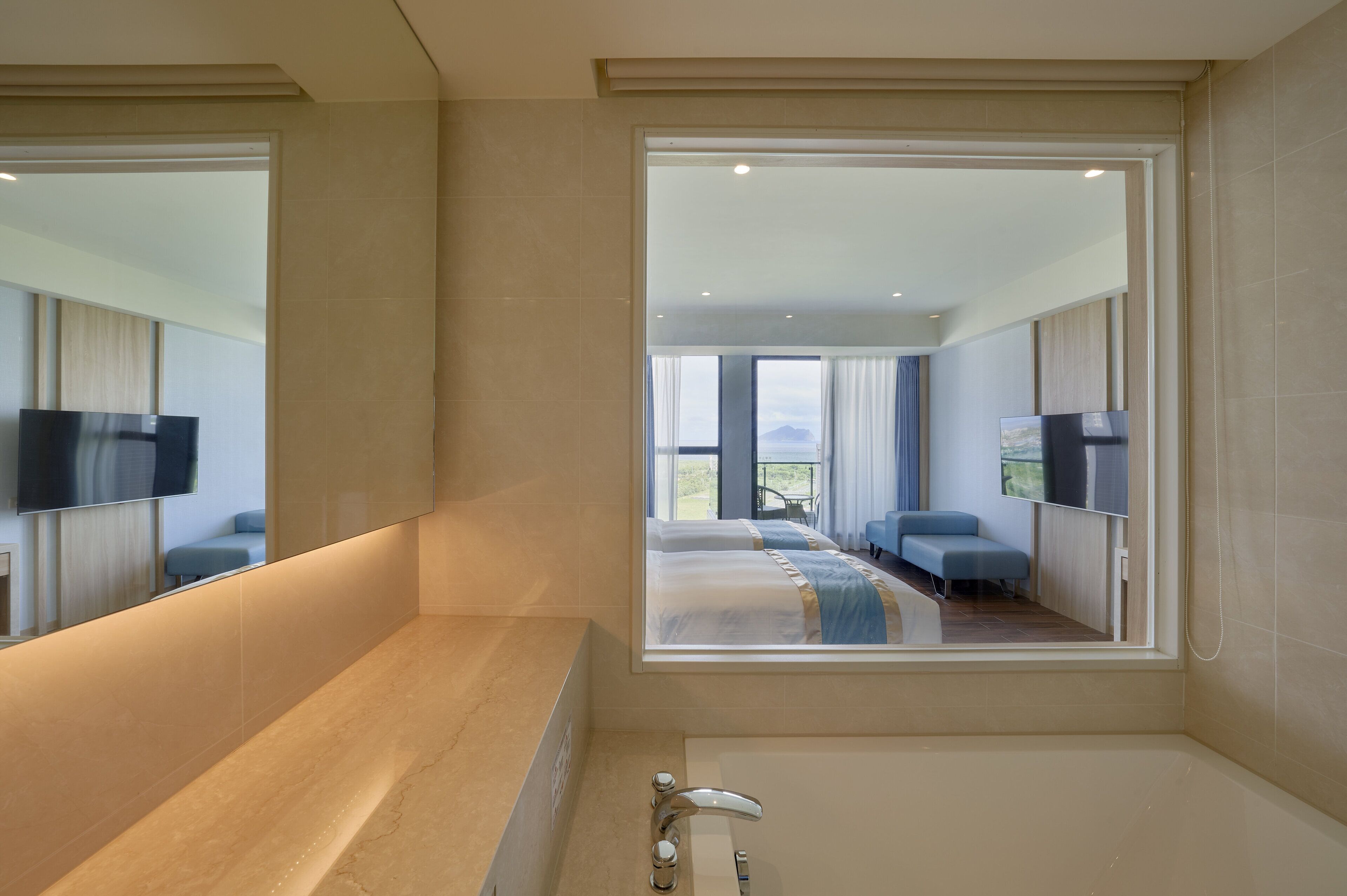 sea view elite double room | bathroom | free toiletries, hair dryer, slippers, bidet