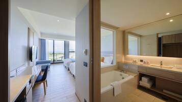 Free toiletries, hair dryer, slippers, bidet