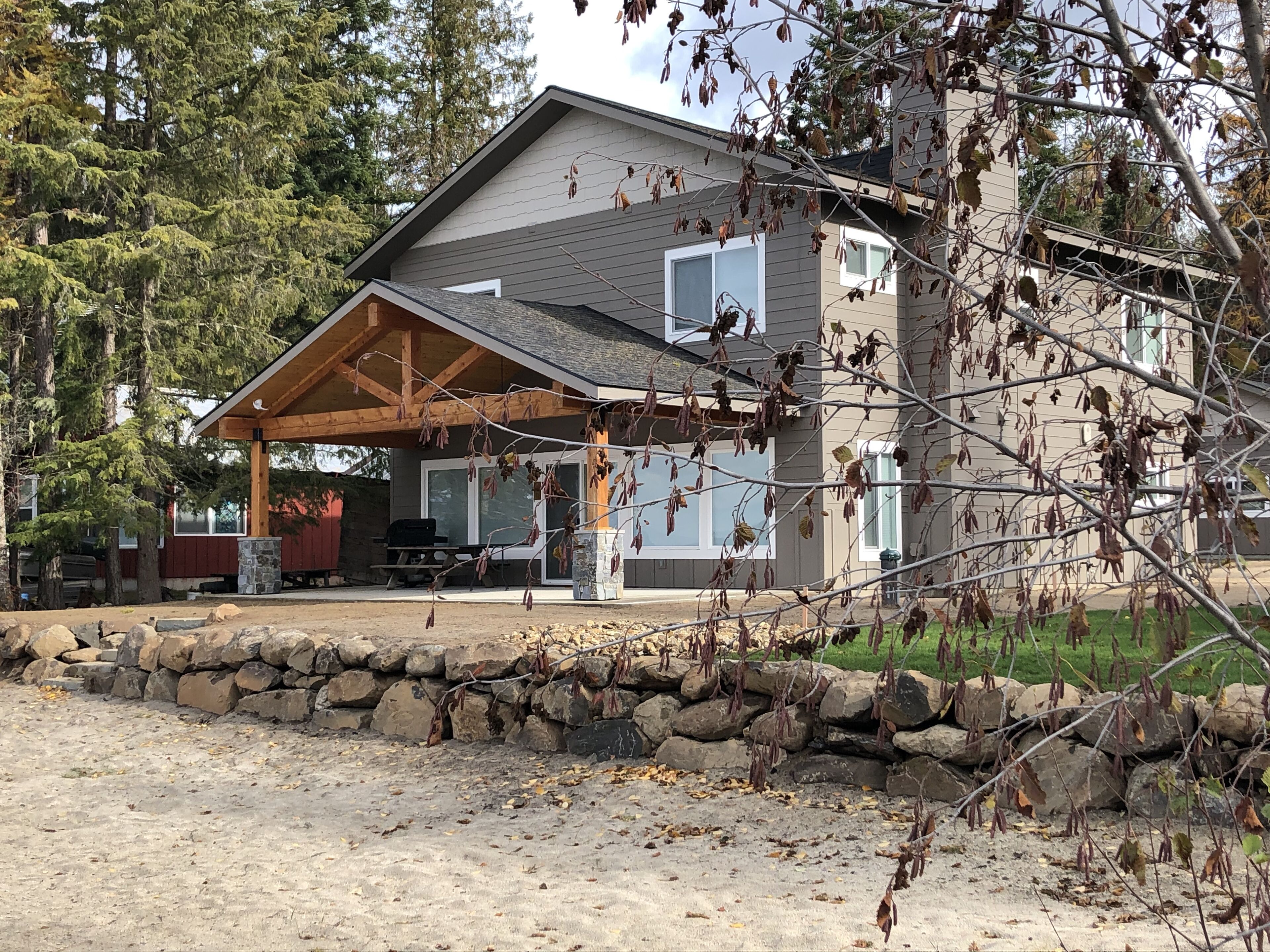 2019 lakefront house, right on a beautiful white sandy beach at Priest Lake