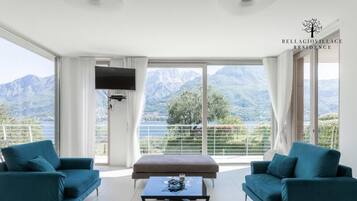 TV connectée, cheminée, lecteur de DVD