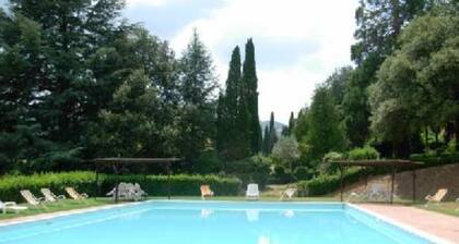 Typical Tuscan Villa between wineyards and olive trees