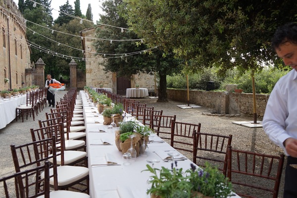 Outdoor banquet area