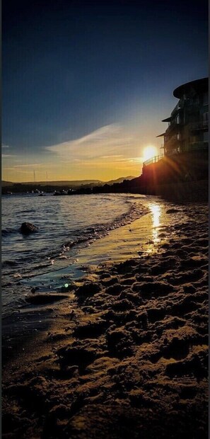 在海灘附近、躺椅