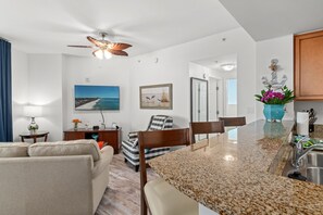 Smart TV, fireplace, DVD player, books