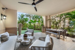 Outdoor dining - Private Condo at The Ritz-Carlton by RC Cayman Residences (Seven Mile Beach)