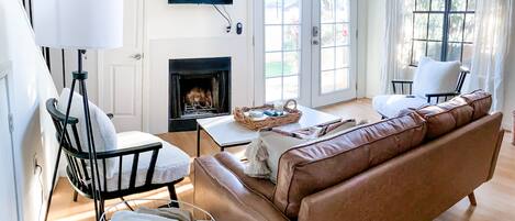 TV, DVD player, foosball, books