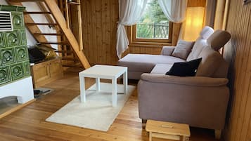 Télévision, cheminée, livres, chaßne hi-fi