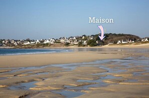 Plage, chaises longues