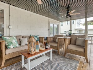 Terrace/patio - Heated Pool Access, Great Outdoor Space & Firepit! (Tybee Island)