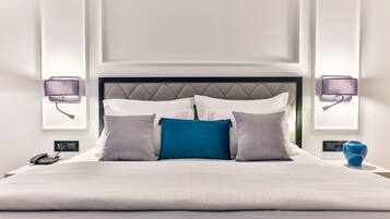 Memory-foam beds, minibar, in-room safe, desk