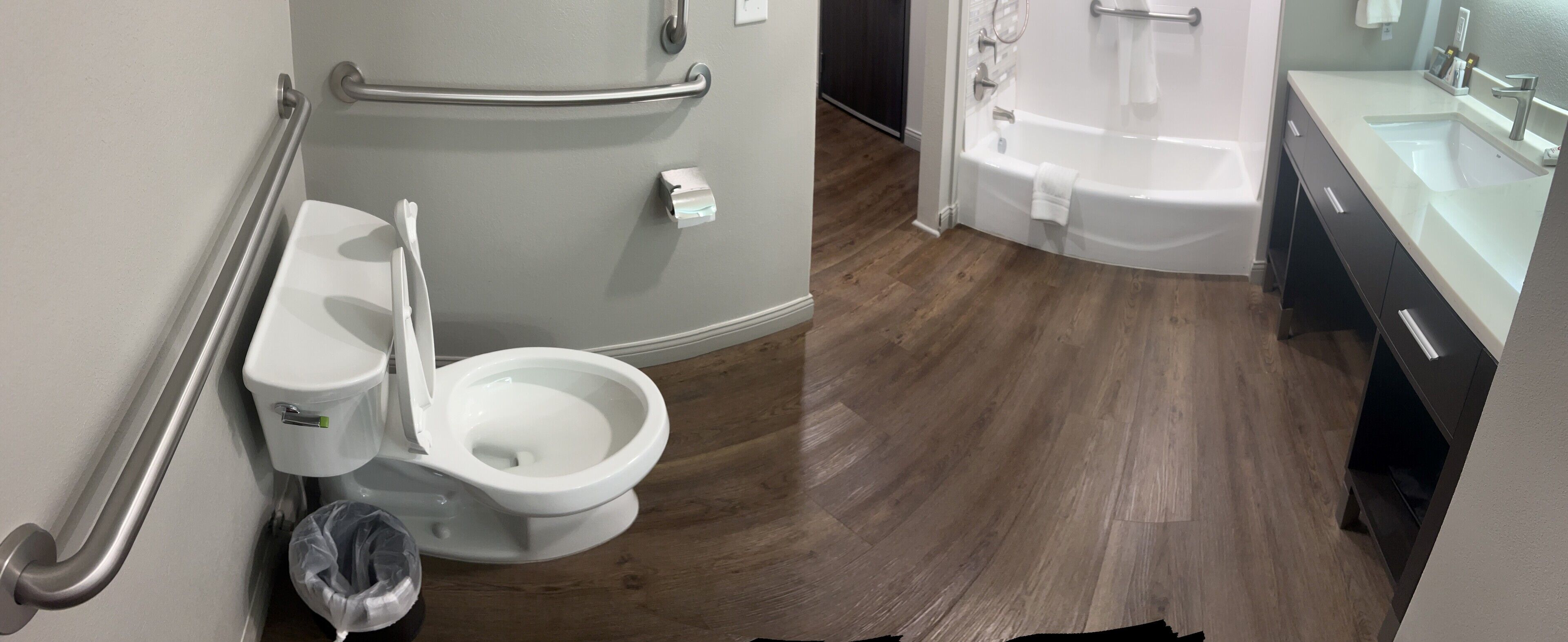 free toiletries, hair dryer, towels