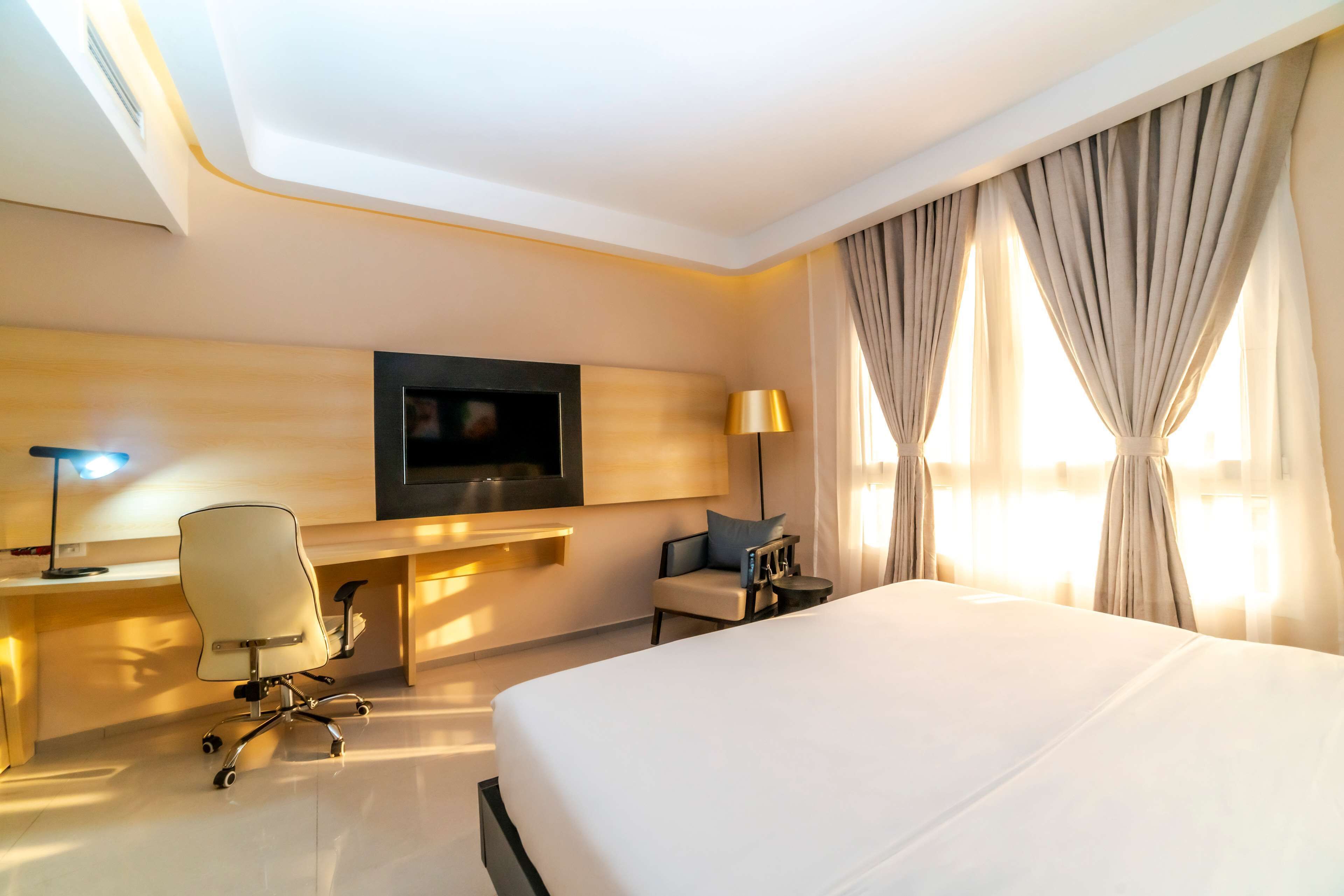 desk, free wired internet, bed sheets, wheelchair access