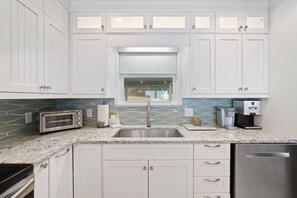 Fridge, microwave, oven, stovetop - Beautifully renovated Gulf-front townhome with private beach access! (Santa Rosa Beach)