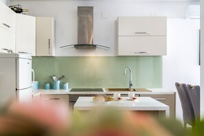 Fridge, oven, stovetop, dishwasher